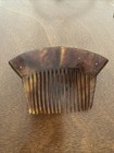Mid Century Hair Comb With Large Blue Faceted Stone Hair Ornament Estate
