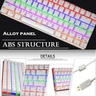 Wired Usb Metal Mechanical Gaming Keyboard Blue Switch Rainbow Led Backlit