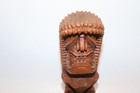 Hip Productions Tiki God Ku 1974     9    Brown Hapa Wood     Made In Hawaii     Vintage