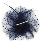 Women Fascinator Feather Flower Hair Clip Pin Brooch Corsage For Bridal Hairband