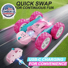 Rc Cars  Pink Remote Control Car For Girls  2 4 Ghz Double Sided Rc Stunt Car 36
