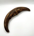 Vintage Ceramic Crescent Moon Face Wall Hanging Boho Celestial Decor Fantasy
