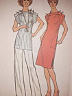 Simplicity 7478 Dress Tunic Top Pants Boxy Sewing Pattern Ladies 10 Vtg 70 s