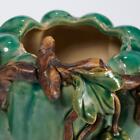 Vintage Ceramic Pottery Green Bell Pepper Form Planter Jardiniere Pot Pair 4 25 