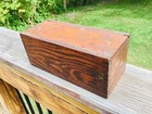 Small Antique Wooden Primitive Dovetail Joints Slide Lid Box