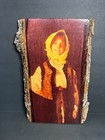 Vintage Retro Live Edge Wood Slab Young Polish Woman Decorative Wall Art 9 X 6 