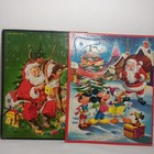 2 Mcm Christmas Whitman Tray Puzzles Disneyland And Santa With Reindeer 1957