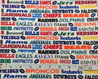 Nfl Team Names Packed Licensed Cotton Sew Quilt Craft Fabric 1yd 58 x Wof