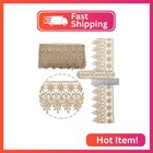 Gxtizas Golden Lace Trim 5 Yards Wide Venise Lace Ribbon Embroidered Edge Trim F