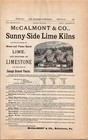 1887 Mccalmont   Co Sunny Side Lime Kilns Wood And Flame Burnt Lime Limestone
