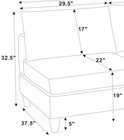 Northwood Furniture Linett Corduroy Armless Sofa Chair - 32 5  X 29 5  - Gray