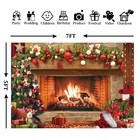 7x5ft Christmas Fireplace Photography Backdrop Photo Booth Banner Studio Props