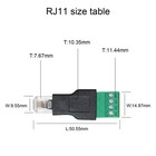 4pcs Rj11 Male To 4 Pins Screw Terminal Block Adapter 4p4c Screw Terminal Connec