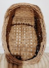 Vintage Handmade Gathering Large Split Wood Reed 90 s Large Basket-handle 21 5 