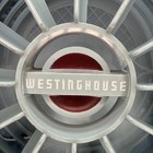 Vintage 1950   s Westinghouse Aqua Riviera 2 Speed Tilt Table Fan -works Excellent