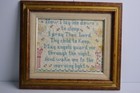 Vintage Cross Stitch Prayer Song Pray Thee Lord They Child To Keep Angels Framed