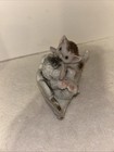 Vintage 1950 s Mcm Sugar Glazed Kittens On Love Seat Figurine W  Gold Trim Japan
