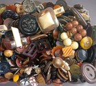 Premium Vintage Buttons Mix Earthy Tones Natural Materials Veg Ivory Celluloid 