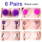 Cozy Feel 6 Pairs Breast Stickers Adhesive Nipple-cover Pasties Sequin Feather