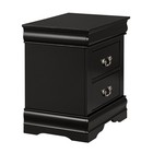Transitional Black Bedside  Solid Wood  Hanging Pulls  Bracket Feet