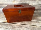 Vintage Wilson Wil-hold Large Plastic Amber Sewing Box With 1 Tray - Vguc