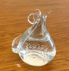 Vtg Hand Blown Clear Glass Art Mouse Figurine With Controlled Bubbles