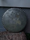 Antique Round Persian Middle East Copper Tin Hand Hammered Platter 25 5 In 65 Cm