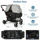 Wagon Stroller For 2 Kids With Adjustable Handle   Canopy  Kids Tray  Cup Holder