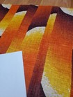 Rare Vintage Mid Century Retro 70s 60s 5th Avenue Yel Org Brn Abstract Fabric 