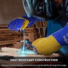  16 Inches 932     Blue Mig tig welding Gloves bbq Gloves  Wood Stove Gloves