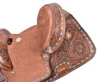 Youth Hard Seat Barrel Style Saddle Turquoise Buckstitch Full Qh Bars 10  New