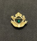 Vintage Swarovski Signed Crystal Pave Emerald Green Glass Jelly Belly Frog Pin