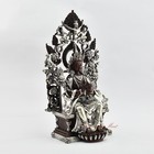 Fine Quality Hand Carved Maitreya Buddha Silver Plated Copper Statue From Nepal