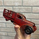 Rare Vintage 1930s Arcade Cast Iron Red Pontiac Stake Bed Farm Truck Toy As-is