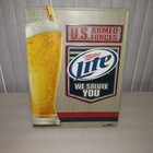 Miller Lite Beer Sign U s  Armed Forces We Salute You Tin 2012 Rare