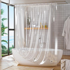 Titanker Short Shower Curtain Liner 72x65  Clear Peva Shower Liner Lightweight W