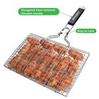 Fish Grilling Basket  Folding Portable Stainless Steel Bbq Grill Baske