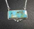 Southwestern Sterling Silver Turquoise Pendant Necklace