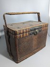 Antique Red Lacquer Chinese Basket