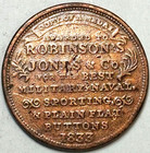 1833 American Institute Award New York Robinsons Joint   Co Hard Times Token
