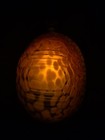 Vintage Turtle Table Lamp Night Light Frosted Amber Glass Shade Metal Base