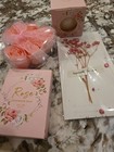Pink Rose Self Care Gift Set - Bath Bomb  Handmade Soap  Faux Roses - New