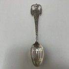 Decorative Flower Silver 800 Vintage Souvenir Spoon Collectible