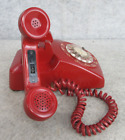 Vintage Deep Red Western Electric Bell Desk Rotary Dial Telephone Phone