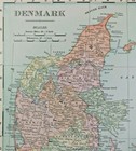 Vintage 1899 Denmark Atlas Map Authentic Antique Philadelphia Public Ledgers
