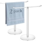 Clear Acrylic Hand Towel Holder Stand  T-shape Free-standing Towel Rack For 2