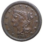 1855 Braided Hair Half Cent- Choice Au   Free Shipping- Smh-386