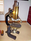 Rare Antique Brass   Iron Microscope C reichert Wien     48491 In Original Box