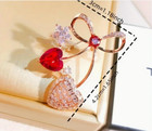 Heart Brooch Pin Bow Valentines Fashion Jewelry Fast Free Shipping 1 7 Inch