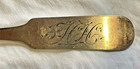 2 Moore Coin Silver  Fiddle Teaspoons  Shell Back  tch 